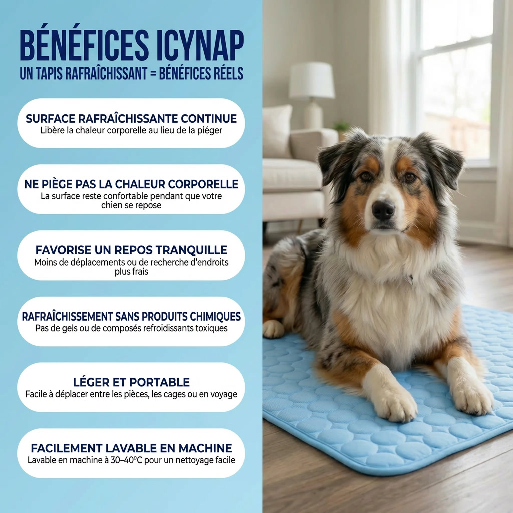 Protégez votre chien de la surchauffe et des risques liés au stress thermique avec IcyNap